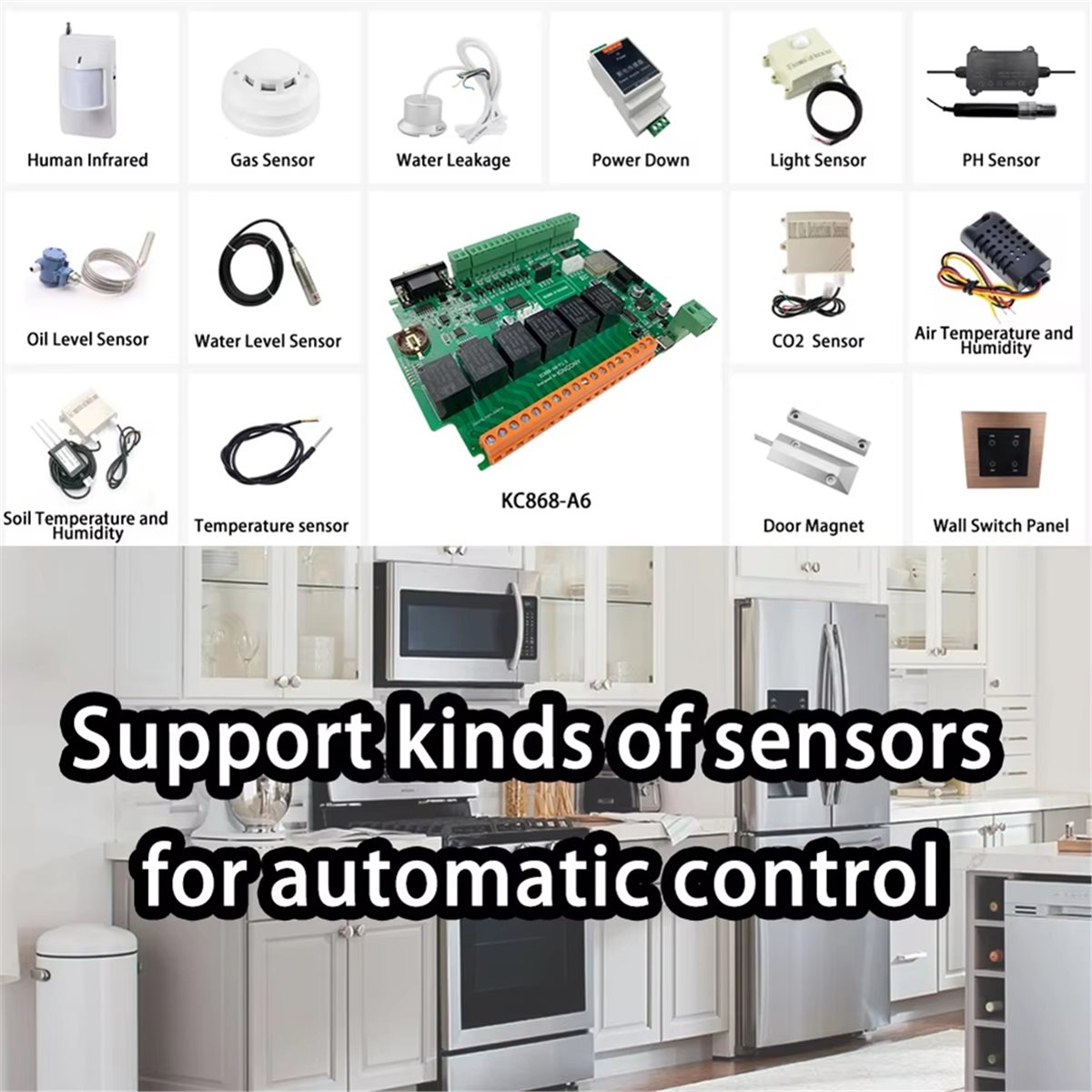 Home Automation Systems Diy - KC868-A6 開発ボード。MQTT、Web、HTTP、ESPhome、Tasmotaに対応。IDE、Wi-Fi、スマートホーム自動化システム、DIYに最適。