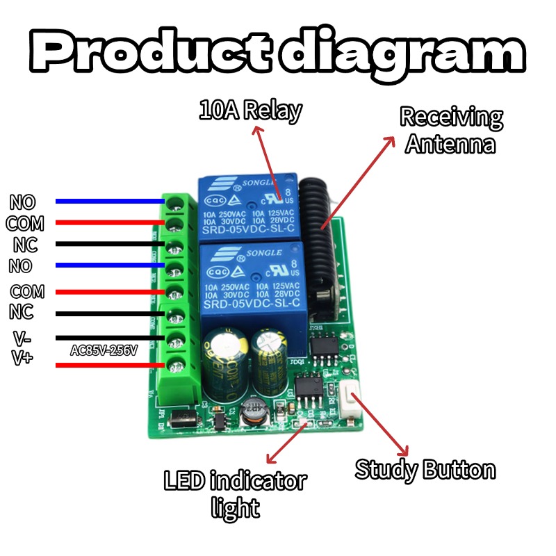 2チャンネル433MHz RFワイヤレスリモコンスイッチ、D - 433Mhz Receiver Module のレビューと価格