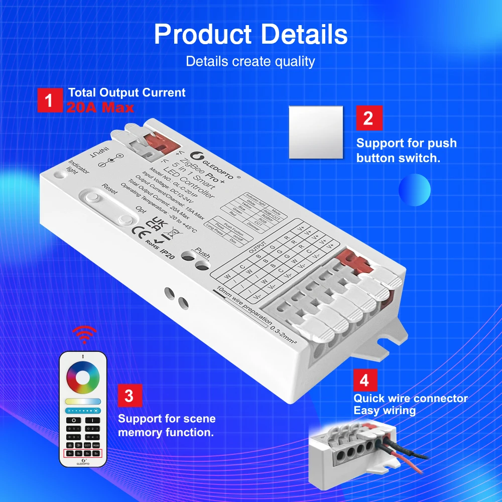 GLEDOPTO-LED LEDストリップライトコントローラ - Zigbee Coordinator Stick のレビューと価格